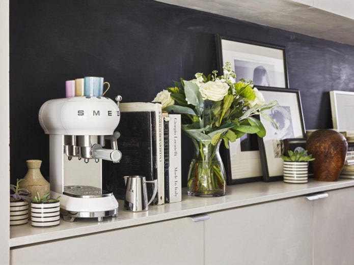 retro coffee machine in the interior