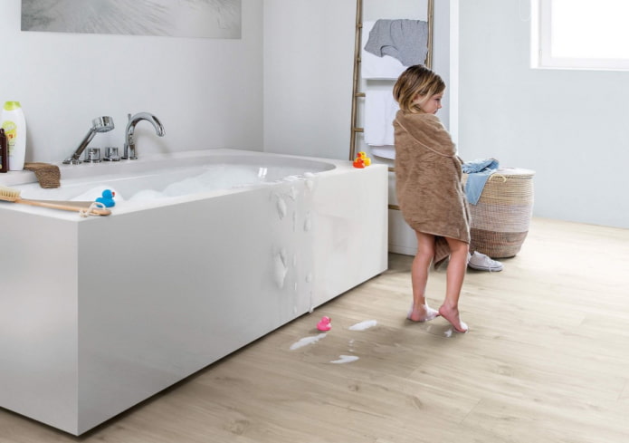 wooden bathroom floor