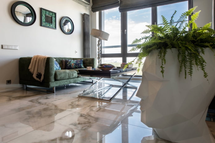 glossy porcelain stoneware in the interior glossy porcelain stoneware in the interior