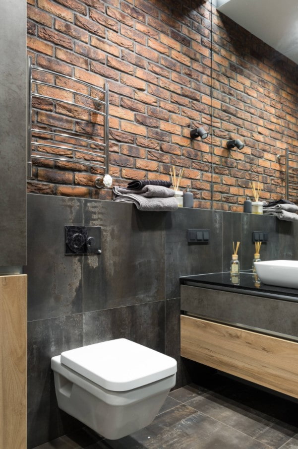 brick wall in the bathroom brick wall in the bathroom