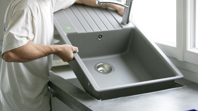 installing a sink in the kitchen