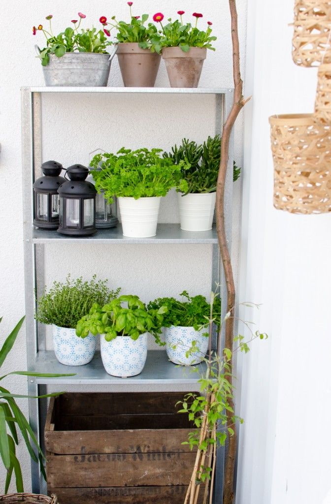 Shelving unit on the balcony Shelving unit on the balcony