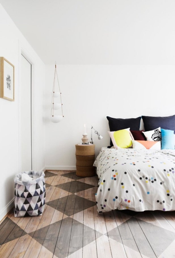 painted wooden floor in the interior