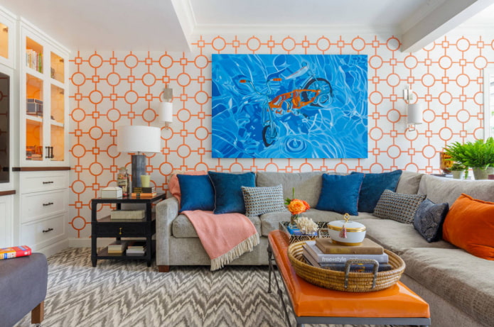 bright wallpaper in retro style