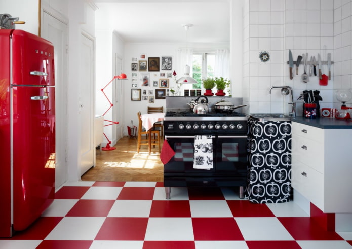 retro checkerboard floor
