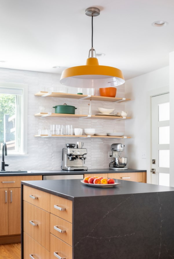 retro chandelier in the kitchen