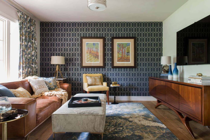 accent wall in the living room