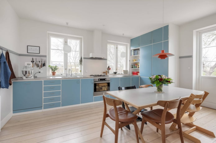 blue kitchen