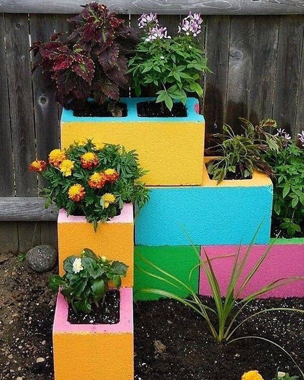 Painted foam blocks Painted foam blocks