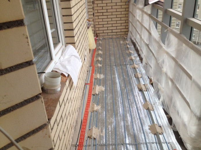 warm floor on the balcony