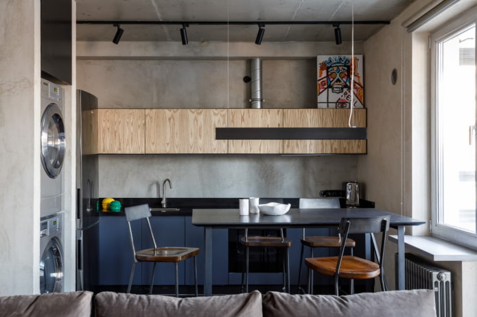 concrete ceiling and walls