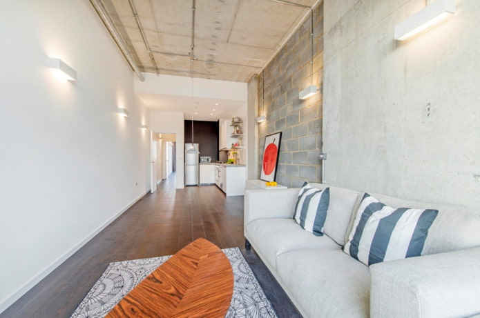 concrete blocks in the interior