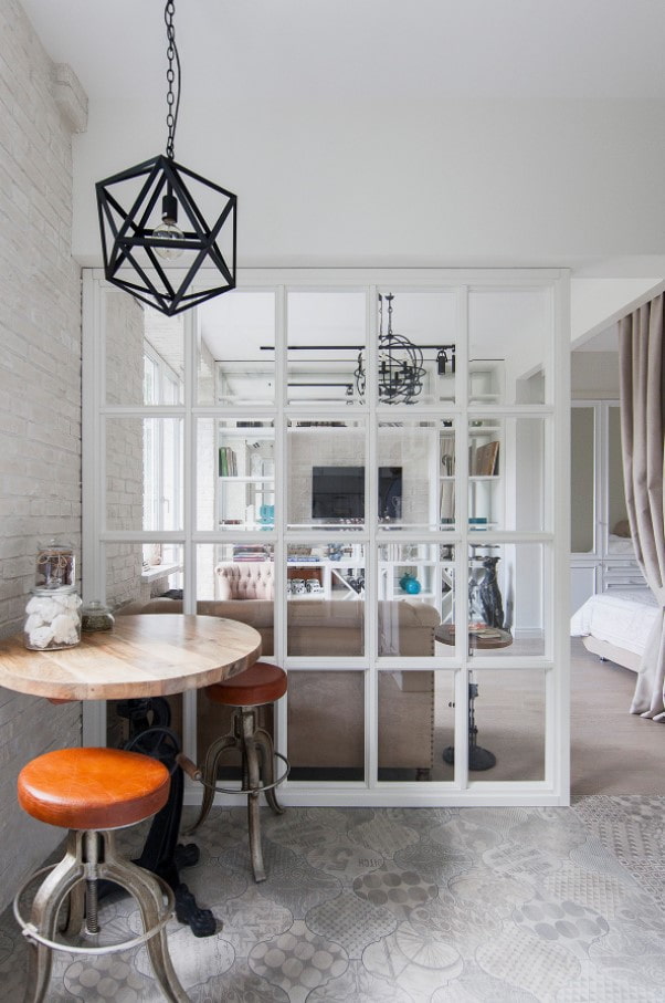 glass partition in the studio