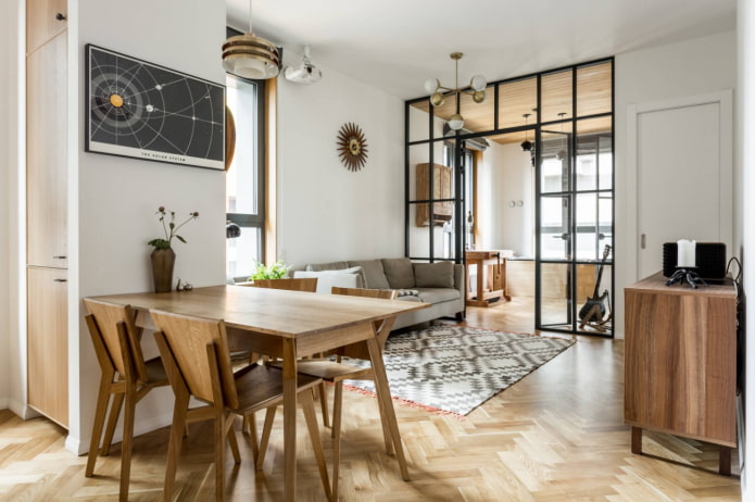 metal partition with glass