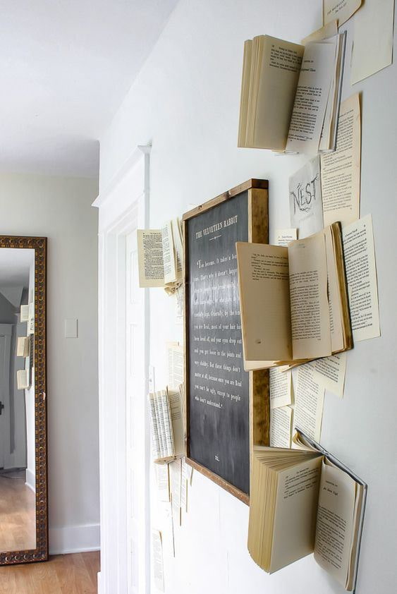 Chalk board surrounded by books Chalk board surrounded by books