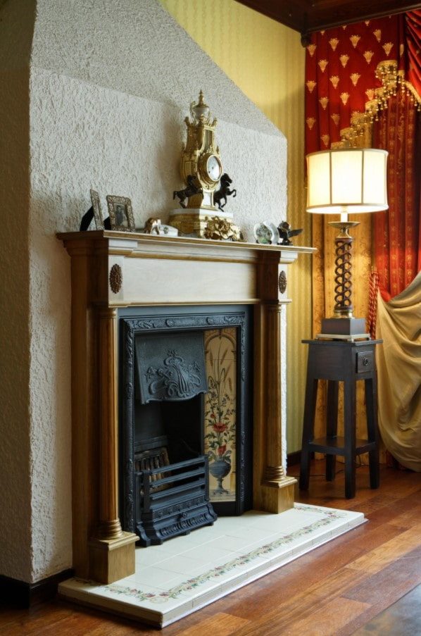 fireplace in the living room