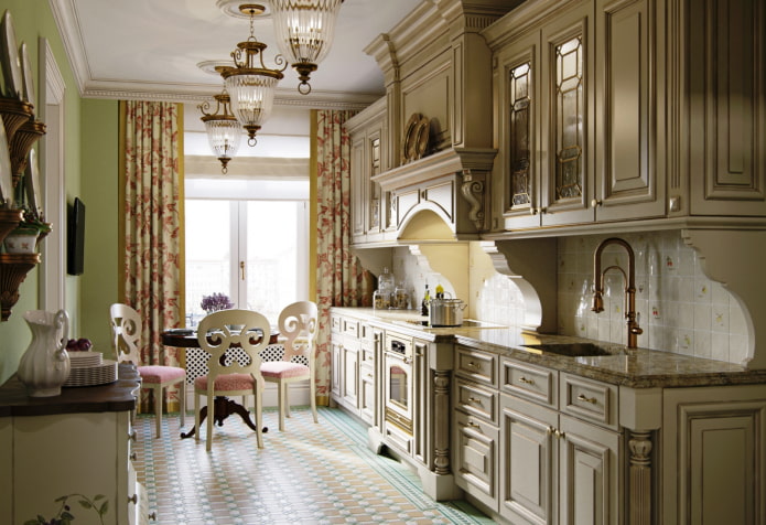 bright kitchen in English style