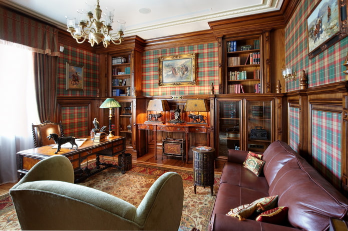 spacious office in English style