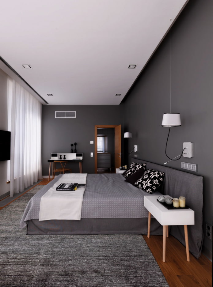 Bedroom in earthy gray Bedroom in earthy gray
