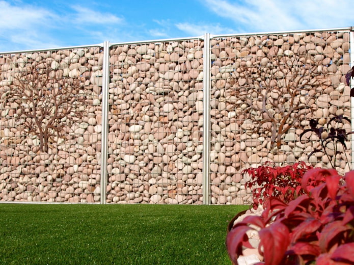 blank fence made of gabions