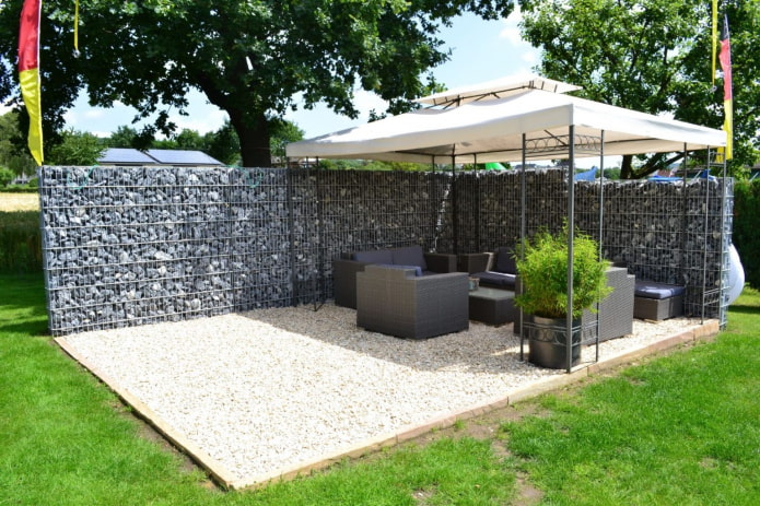 gabions in the garden