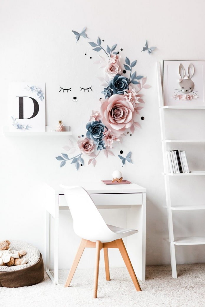 Flowers over the work table Flowers over the work table