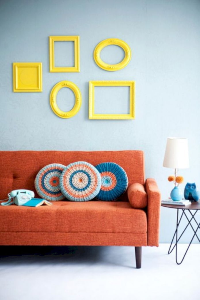 Yellow frames on the wall Yellow frames on the wall