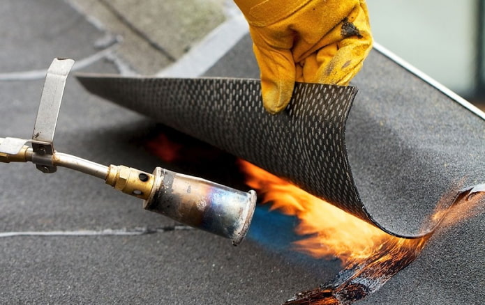 fusion of roll roofing