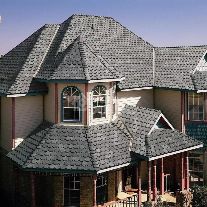 house with soft roof tiles type beaver tail