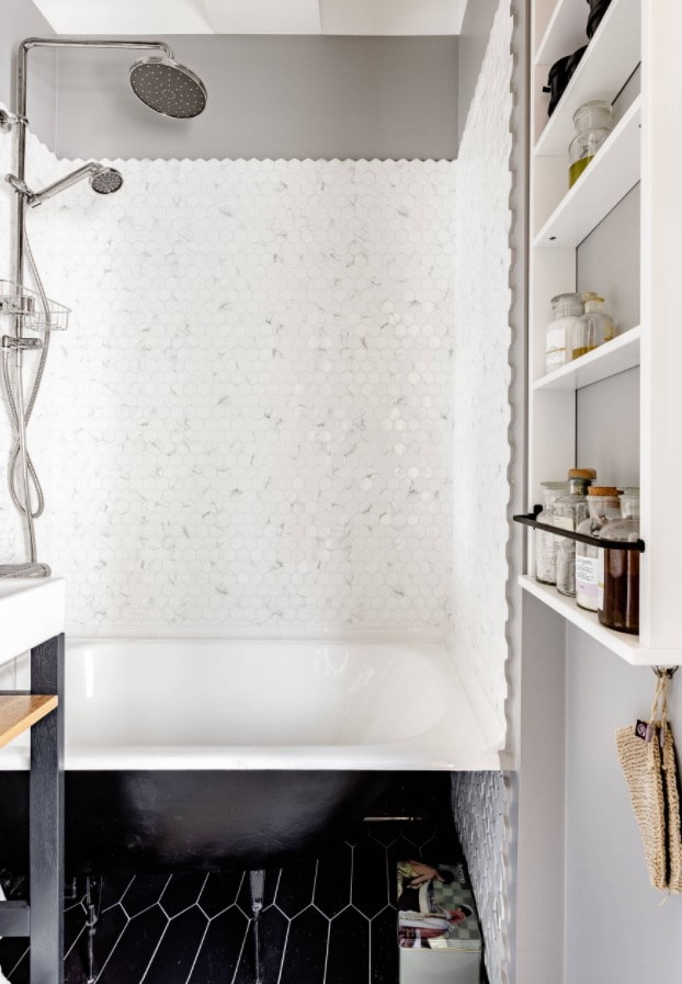 combination of paint and mosaic