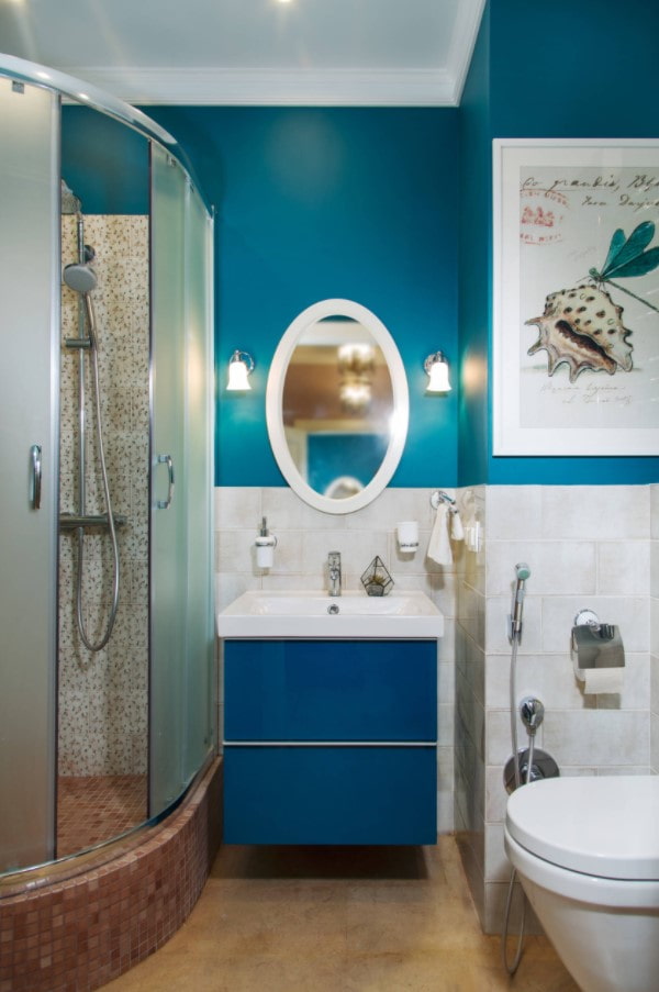 combination of paint and tiles