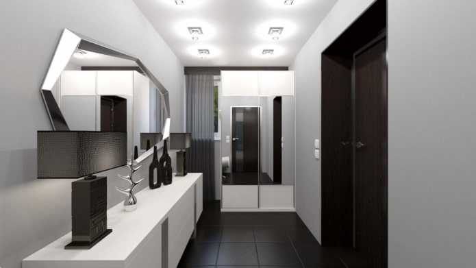 black and white corridor black and white corridor