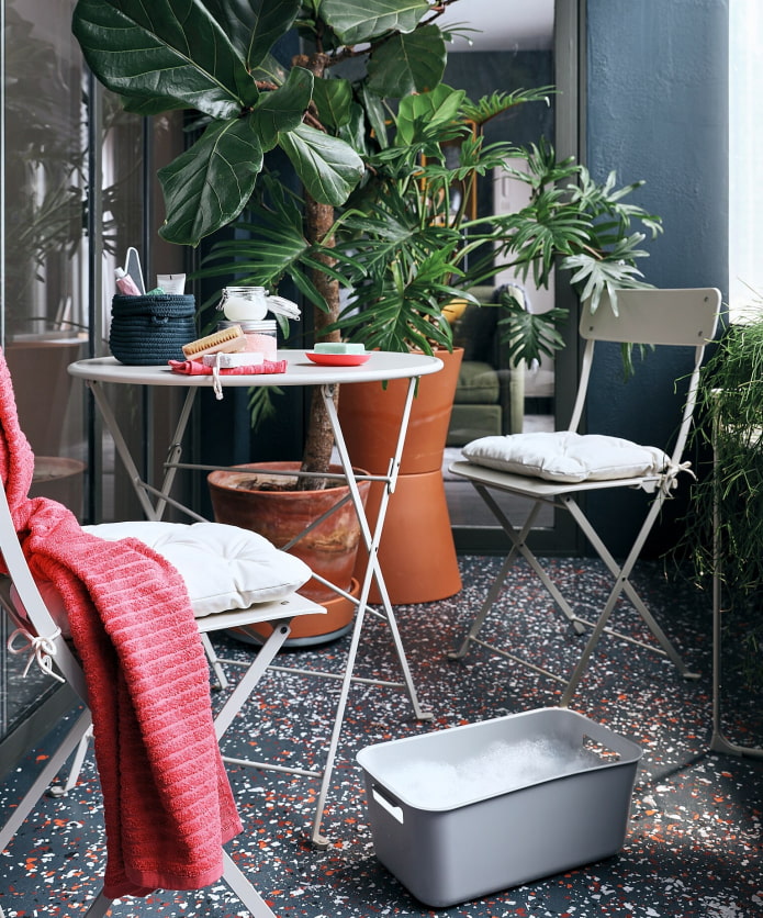 Table and 2 folding chairs Table and 2 folding chairs