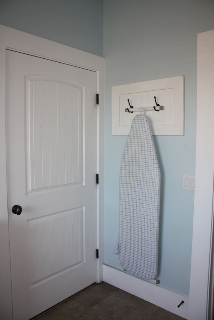 ironing board on hooks