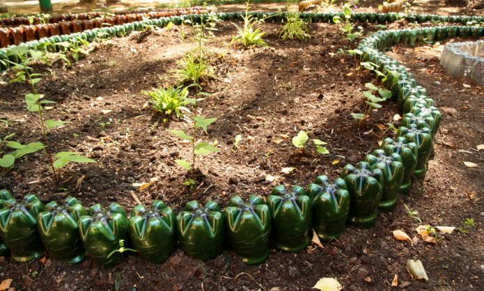 upside-down plastic bottle borders