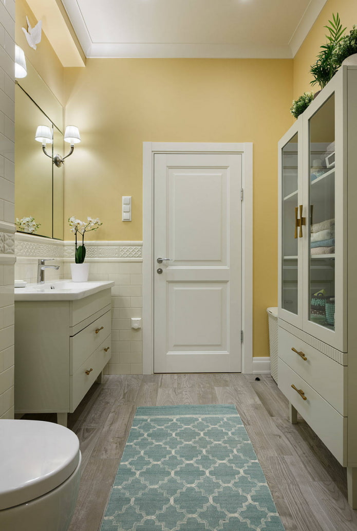 bathroom with pale yellow walls and white furniture bathroom with pale yellow walls and white furniture