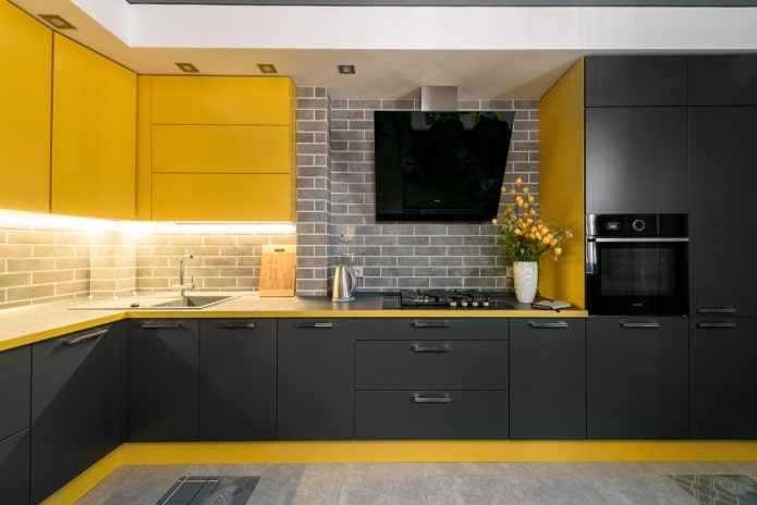 gray and yellow loft style kitchen gray and yellow loft style kitchen