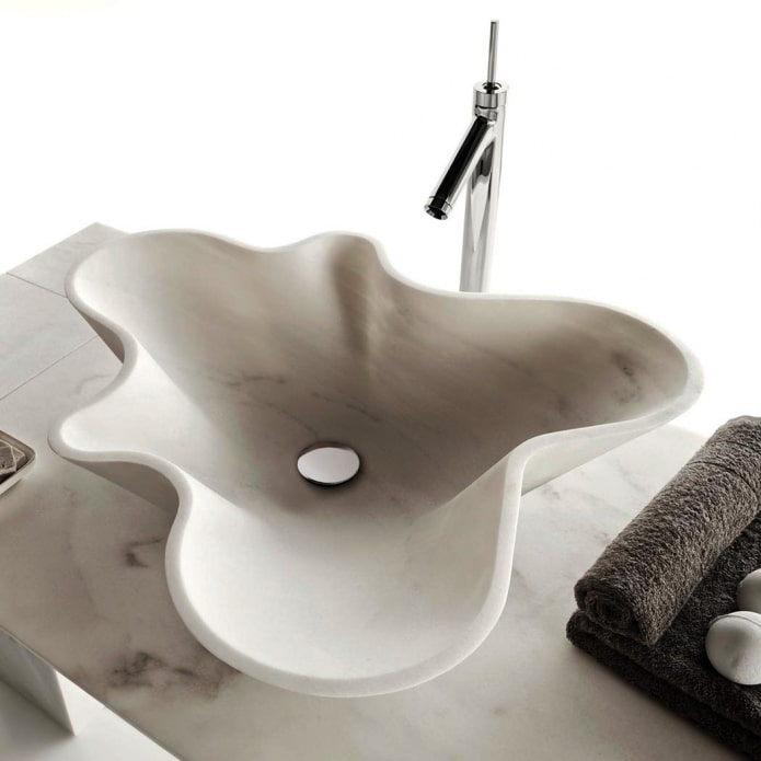 unusual shaped granite washbasin