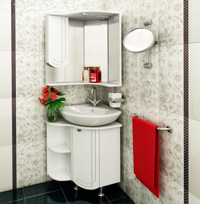 corner bathroom furniture set