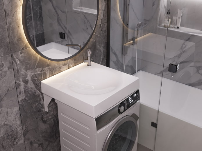 washing machine under the washstand