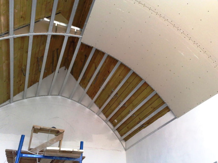 installation of an arched plasterboard ceiling installation of an arched plasterboard ceiling