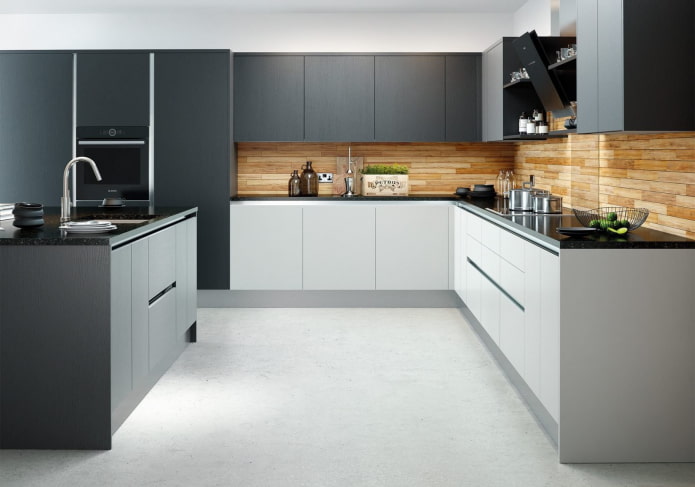 wood wall cladding in gray and white kitchen wood wall cladding in gray and white kitchen