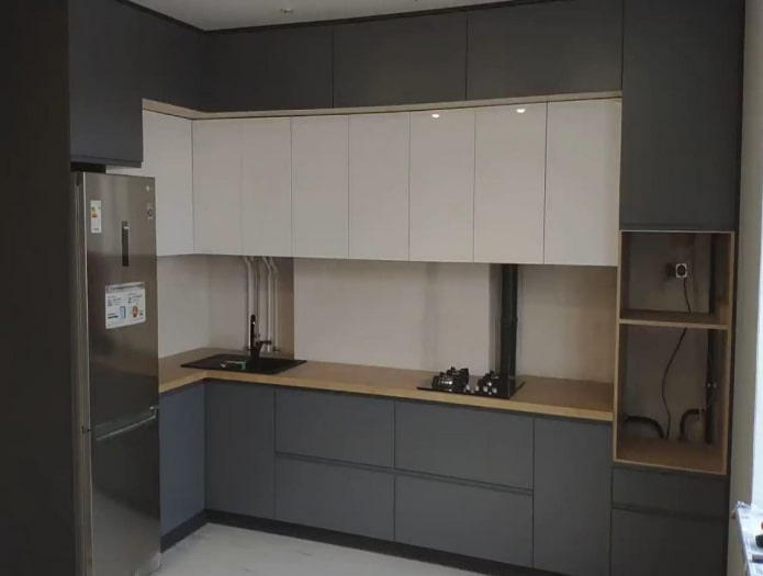 light wood floor in gray and white kitchen light wood floor in gray and white kitchen