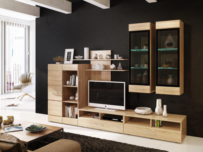 wall in living room oak sonoma wall in living room oak sonoma