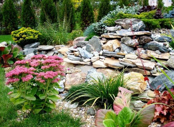 light stones for an alpine slide