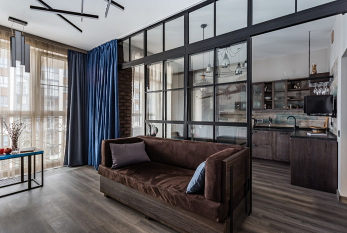 glass partition in the studio