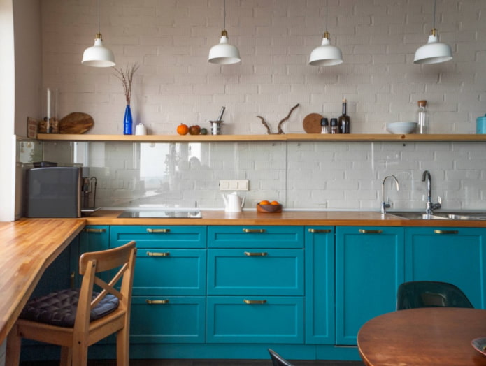 glass apron in the kitchen