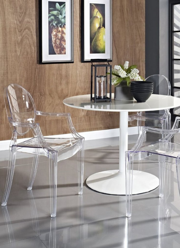 transparent chair in the interior