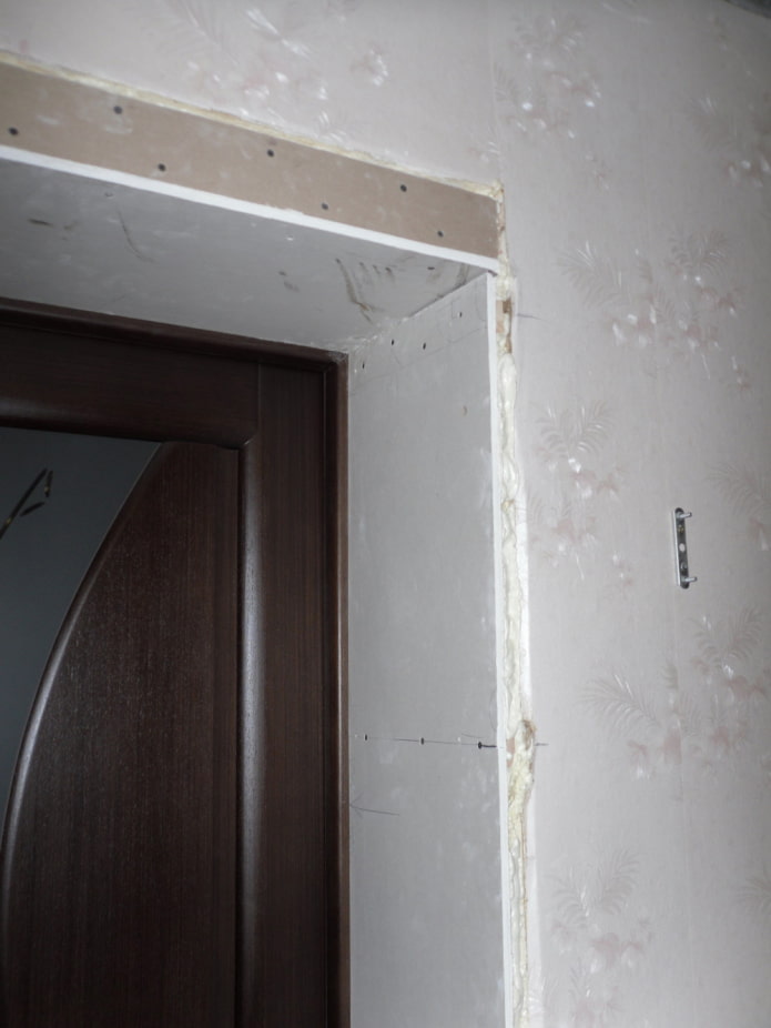 finishing of slopes with plasterboard