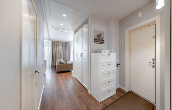 light front door in the hallway